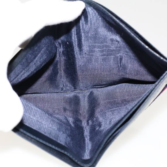 GUCCI GG Canvas Sherry Line Pass Case PVC Leather Gray Red Navy Auth ar9606 - Picture 12 of 16